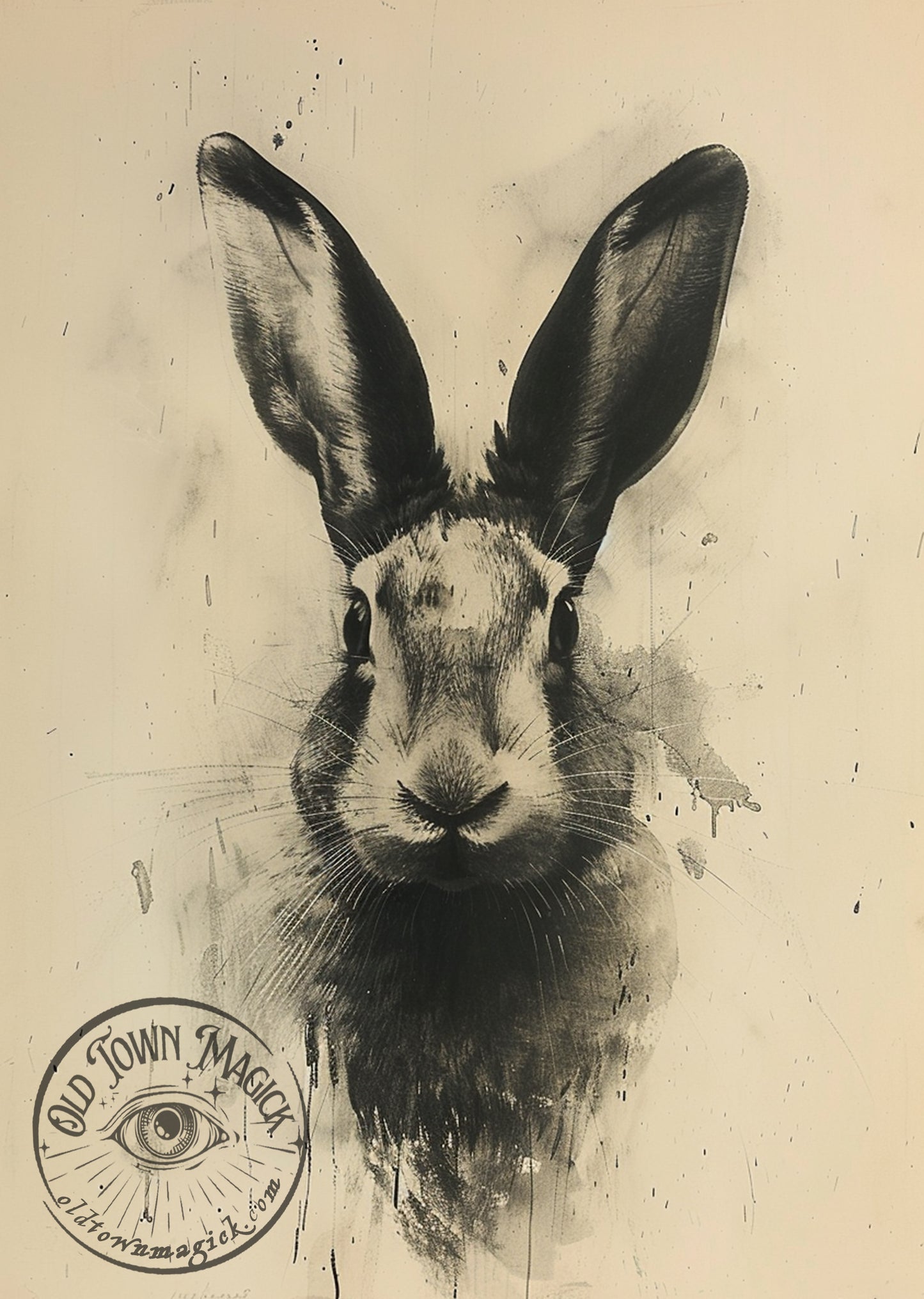 Vintage Rabbit illustration Esoteric Occult Wall Art Print