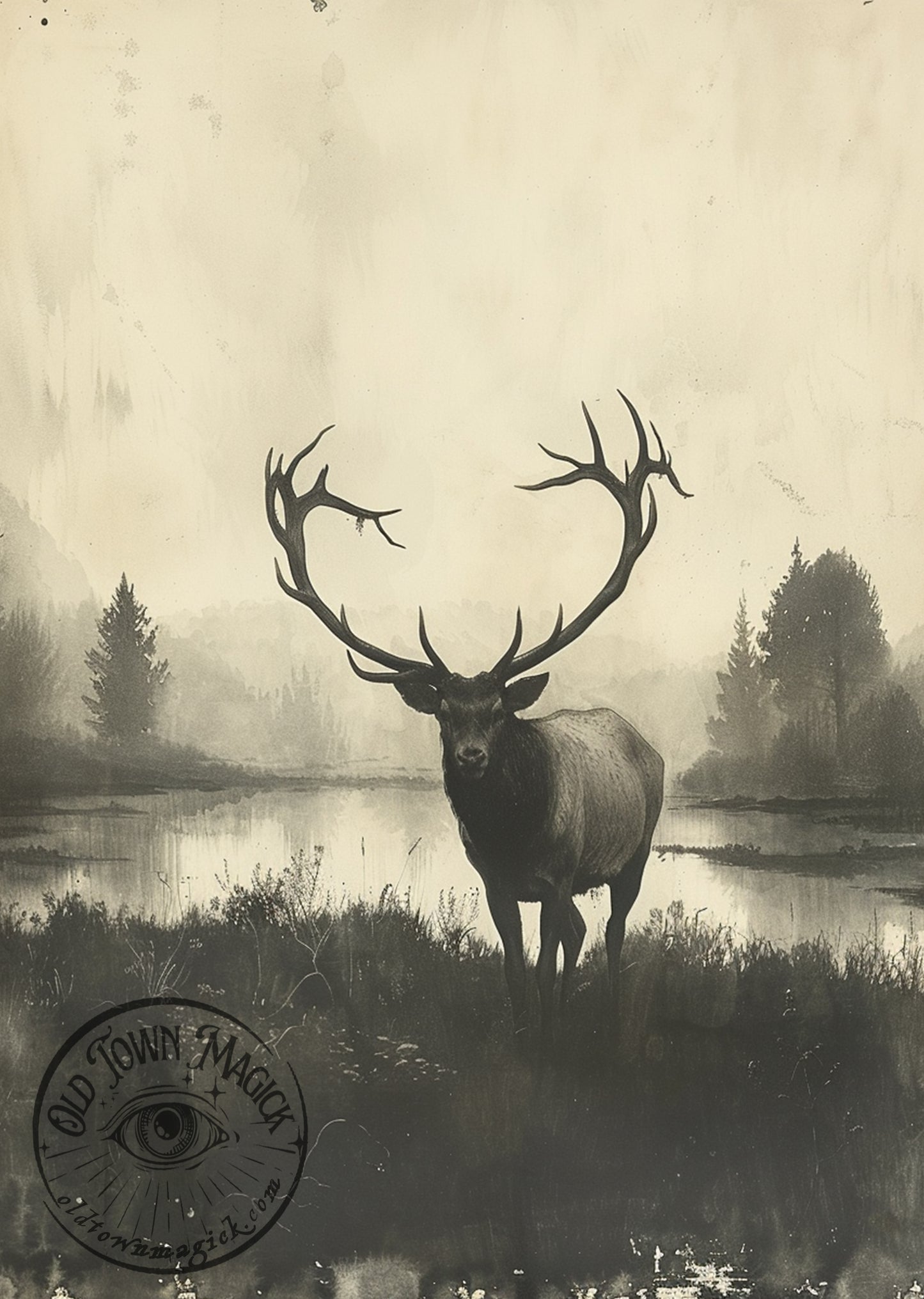 Scottish Stag Esoteric Occult Wall Art Print