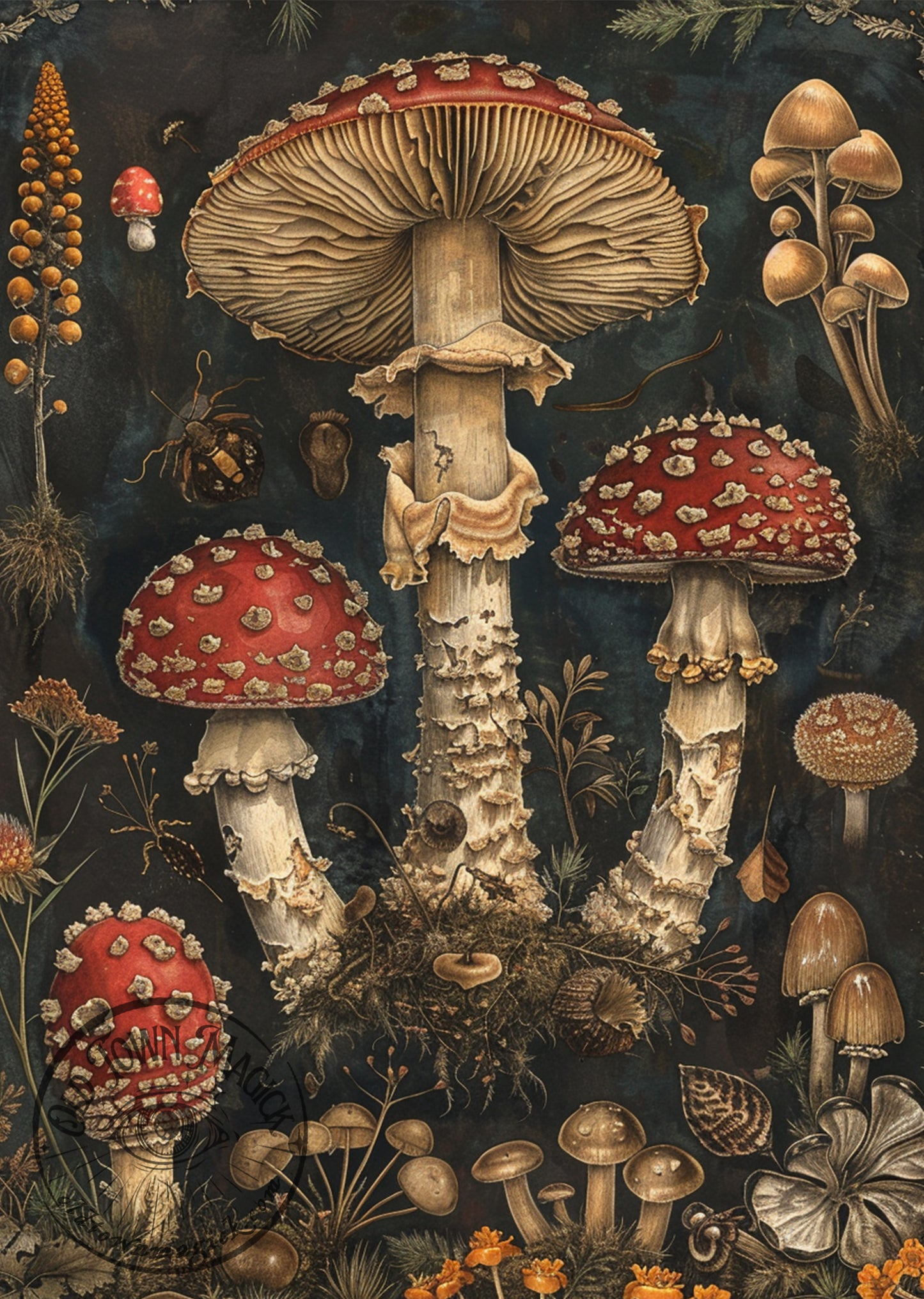 Dark Fungi Esoteric Occult Wall Art Print