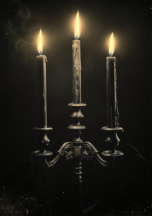 Black Candelabra Wall Art Print