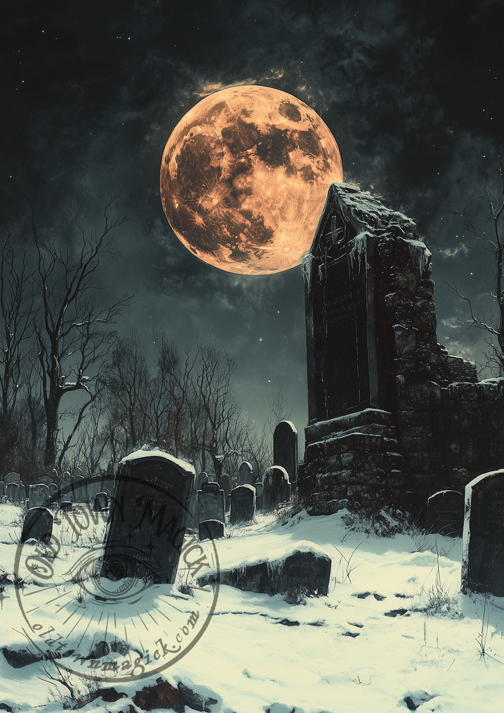 Cemetery By Moonlight