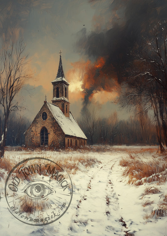 Country Chuch In Snow