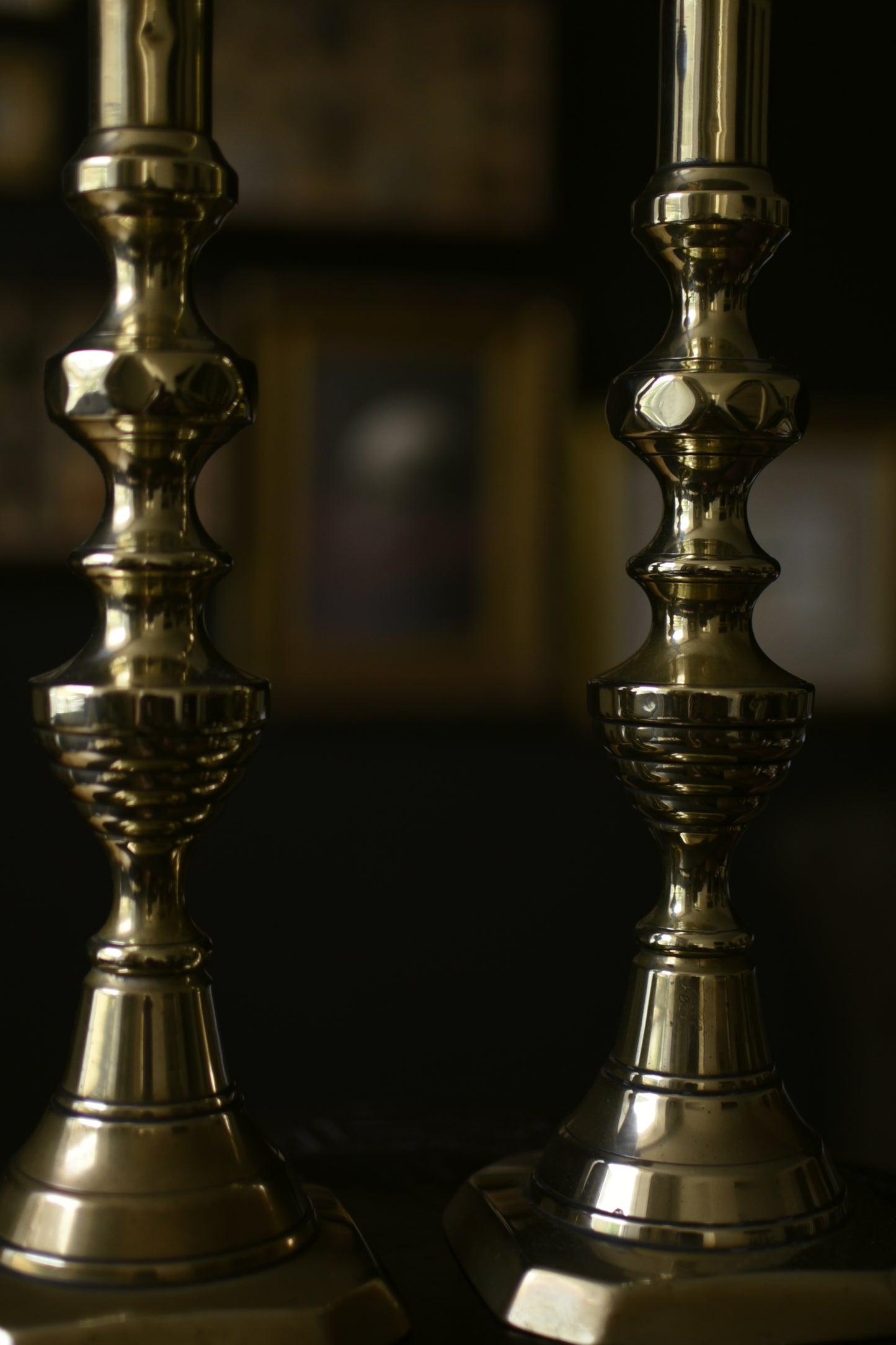 Antique Brass Candle Sticks (Pair)