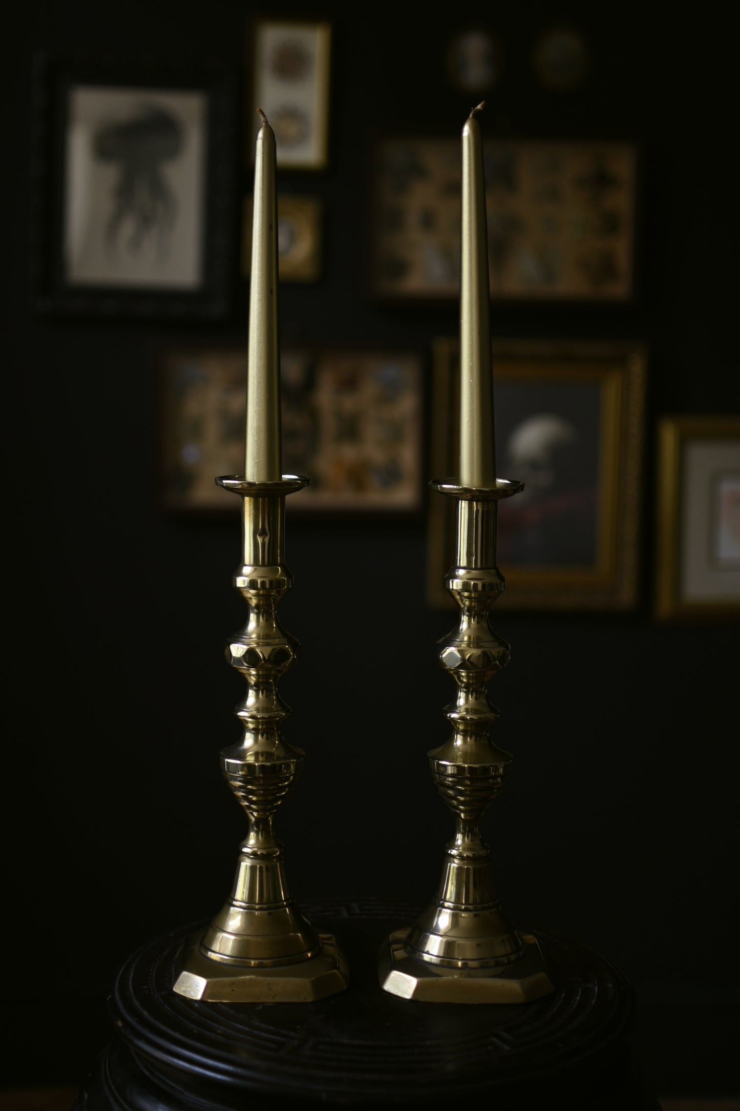 Antique Brass Candle Sticks (Pair)