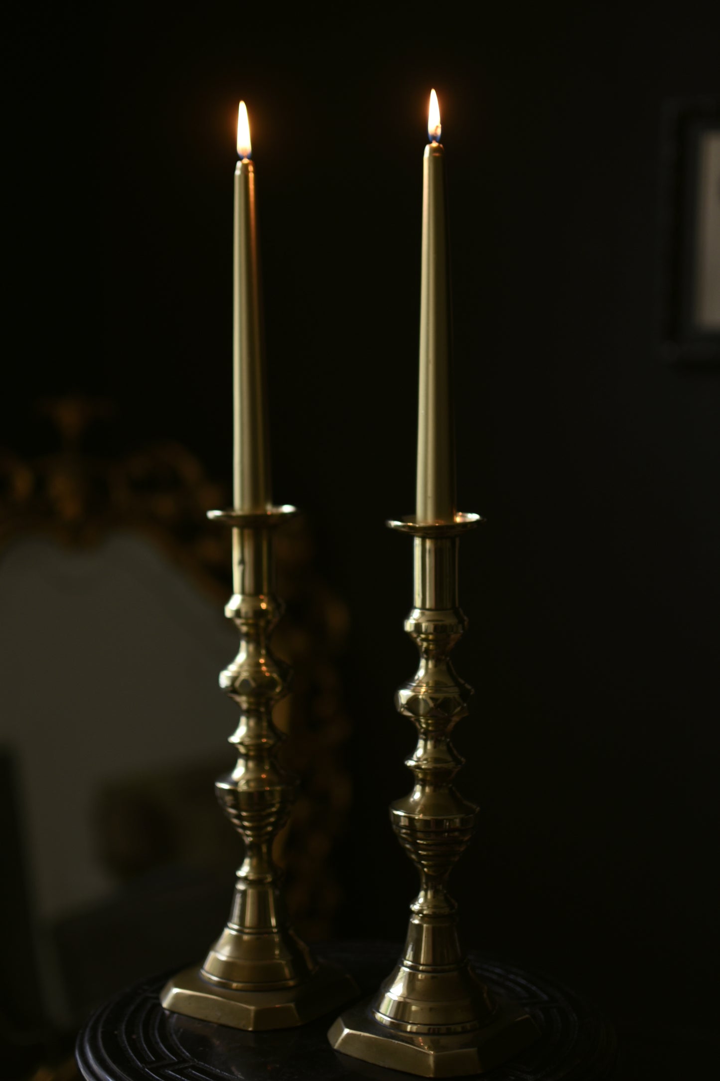 Antique Brass Candle Sticks (Pair)