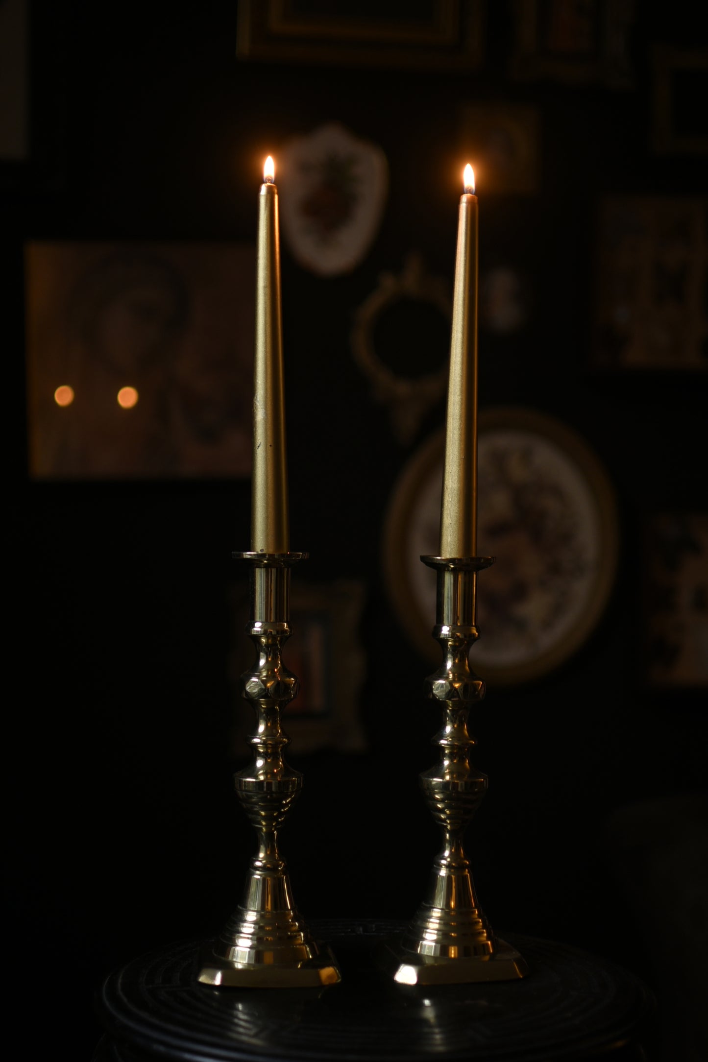 Pair of Antique Brass Candlesticks (10")