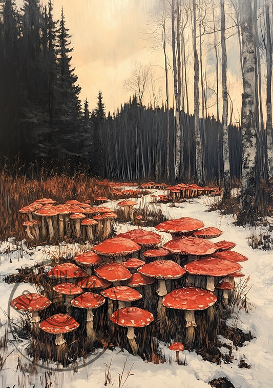 Fly Agaric In Snow