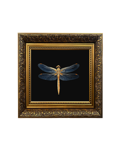 Golden Dragonfly, Framed Square Print (15cm x 15cm)