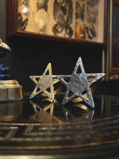 2 Vintage Pentacle/Pentagram Napkin Rings