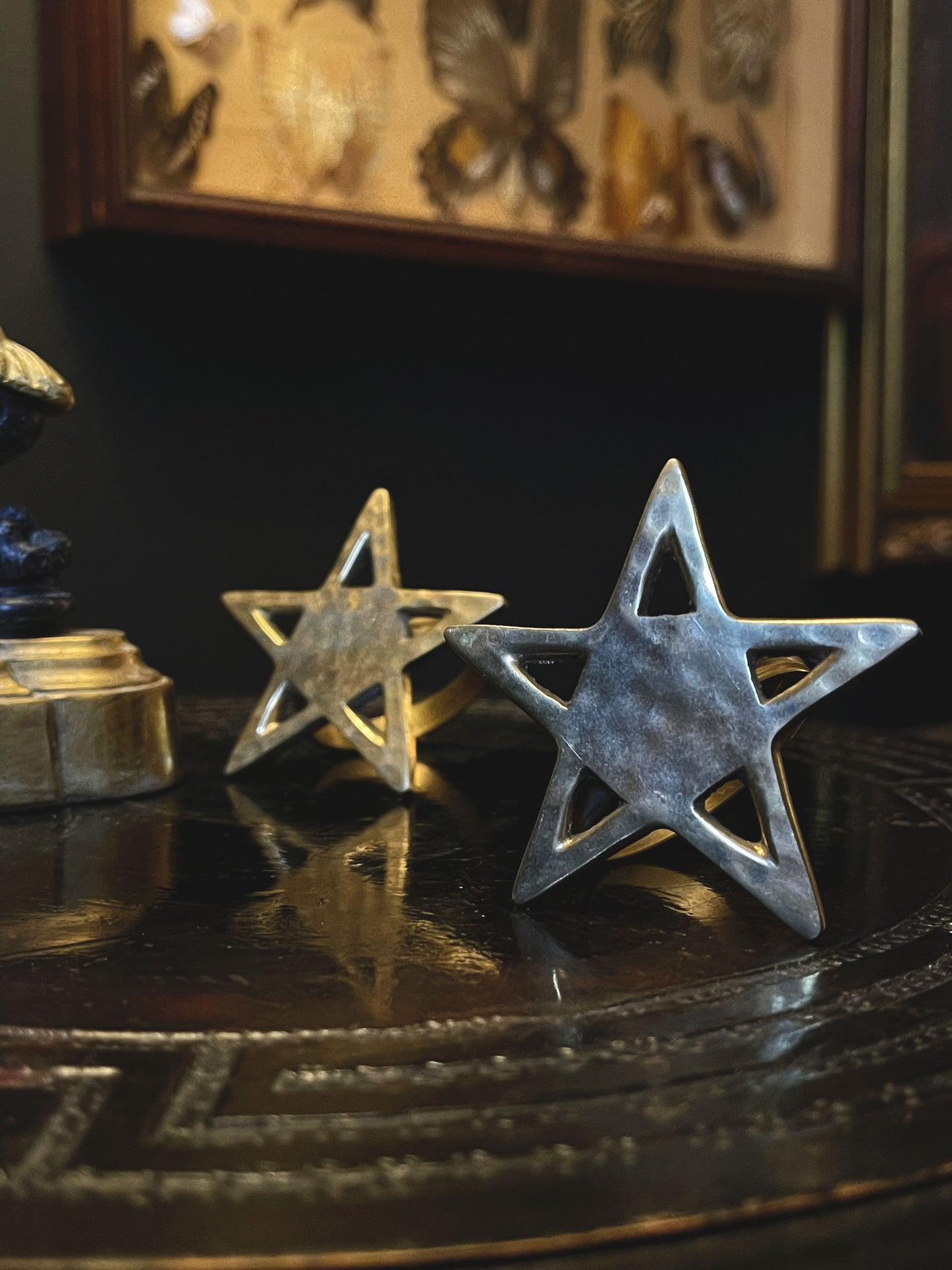 2 Vintage Pentacle/Pentagram Napkin Rings