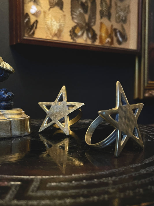 2 Vintage Pentacle/Pentagram Napkin Rings
