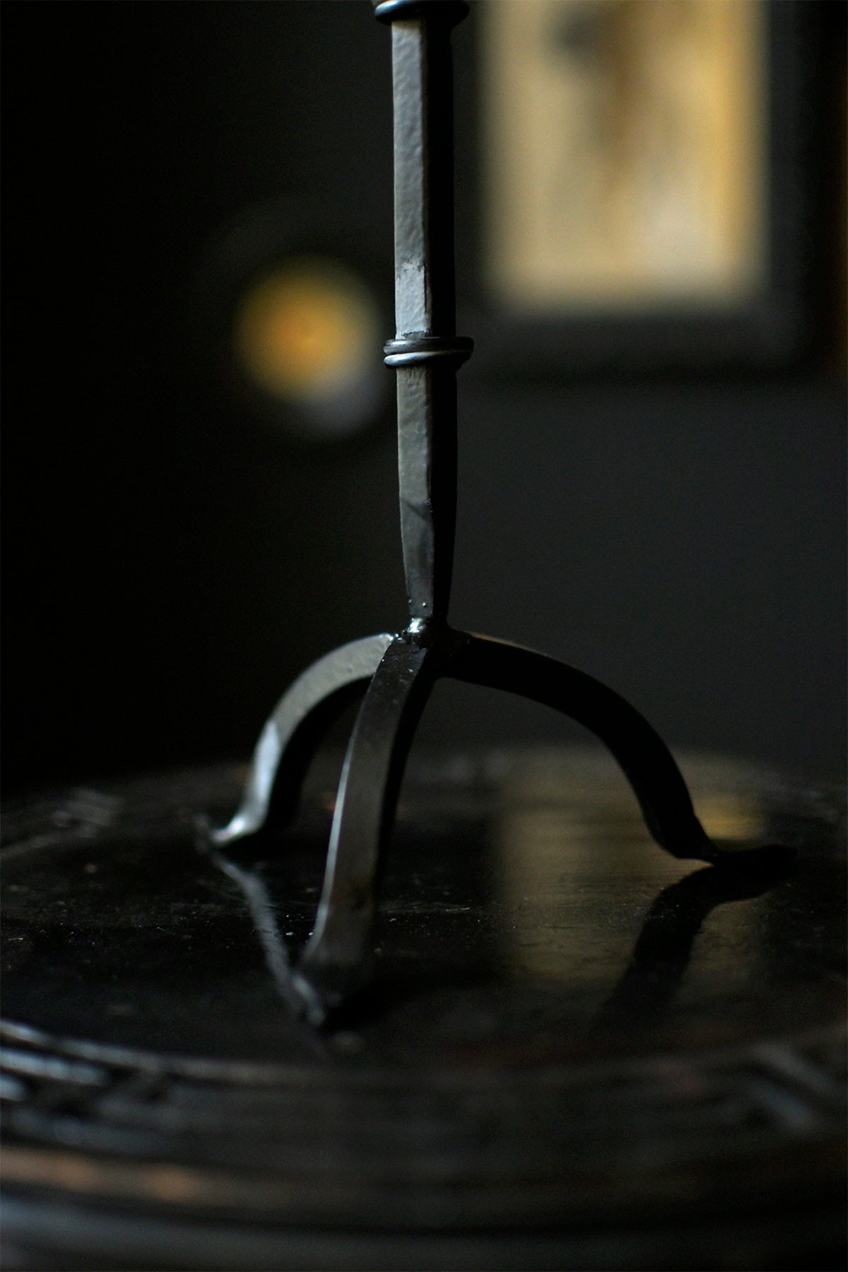 Black Metal Candlestick Torchère