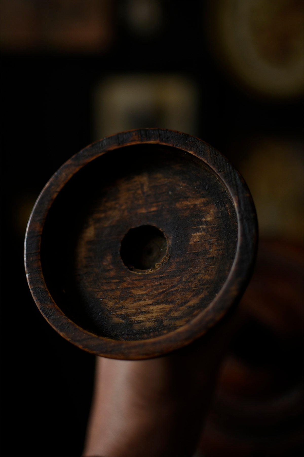 Oak Barley Twist Wooden Candlestick Torchère