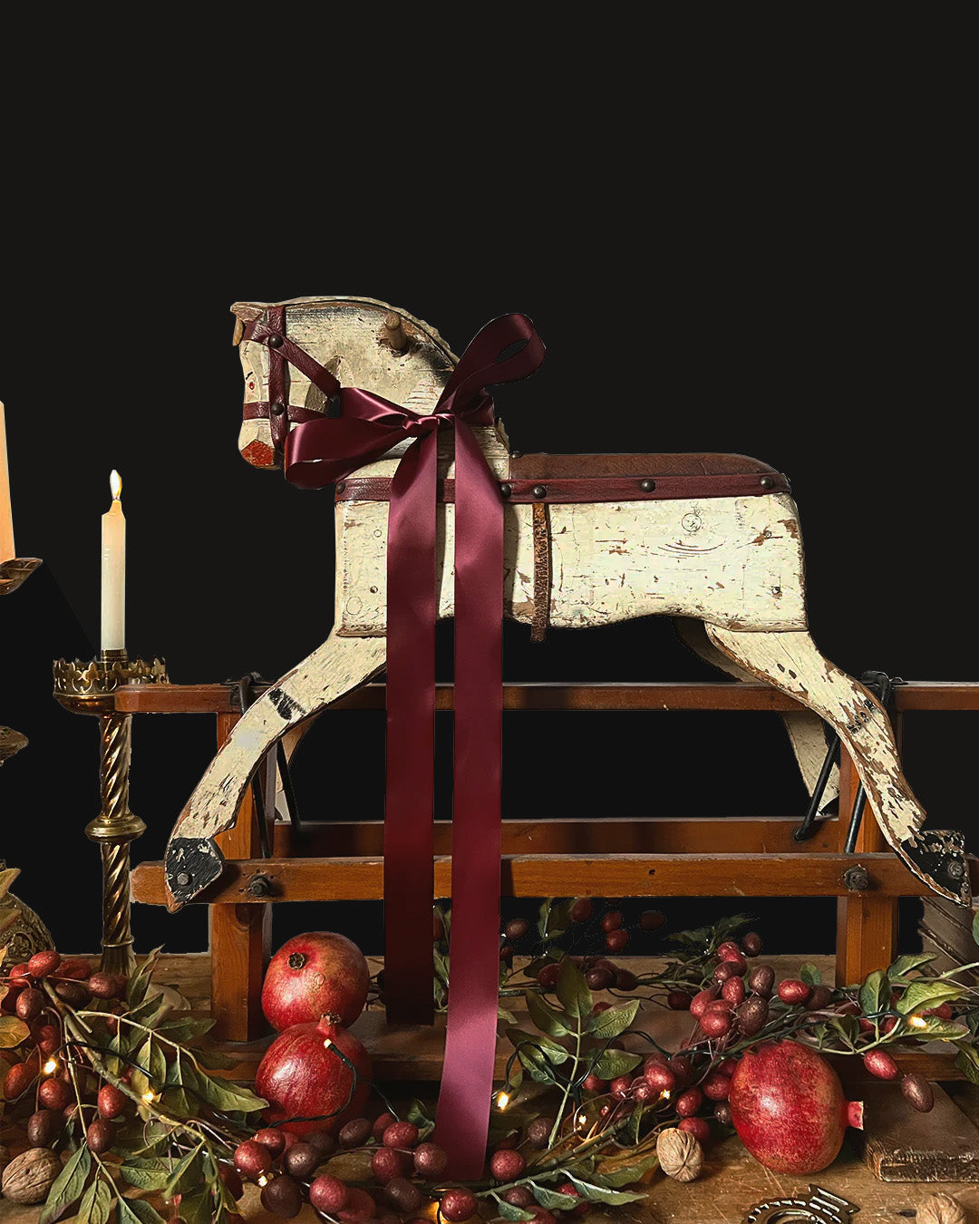 Charming Wooden Rocking Horse