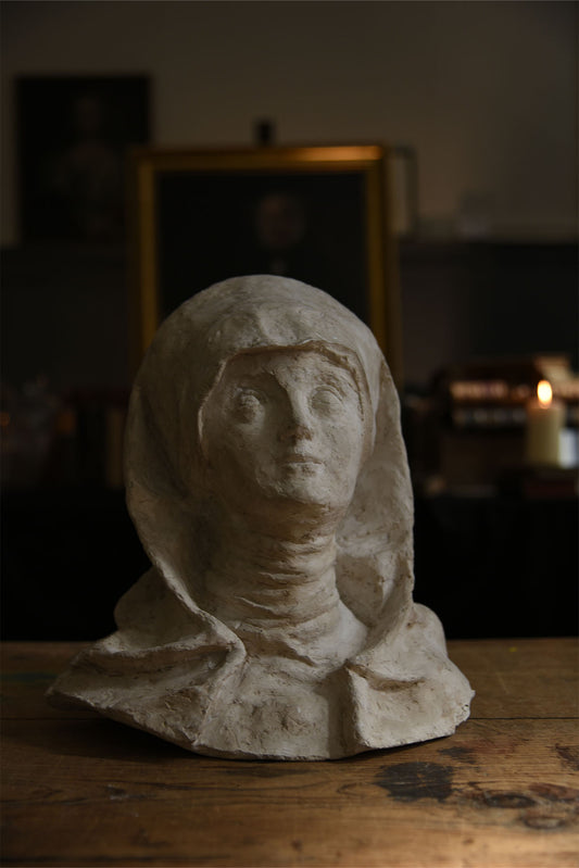 Mid 20th Century Plaster Bust of a Young Nun