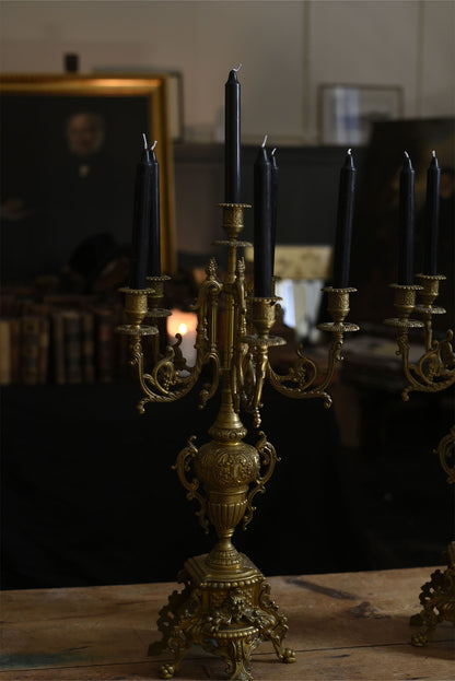 Antique Rococo Brass Candelabras