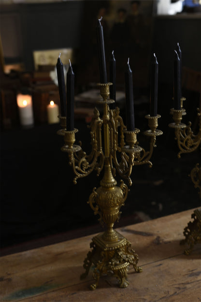 Antique Rococo Brass Candelabras