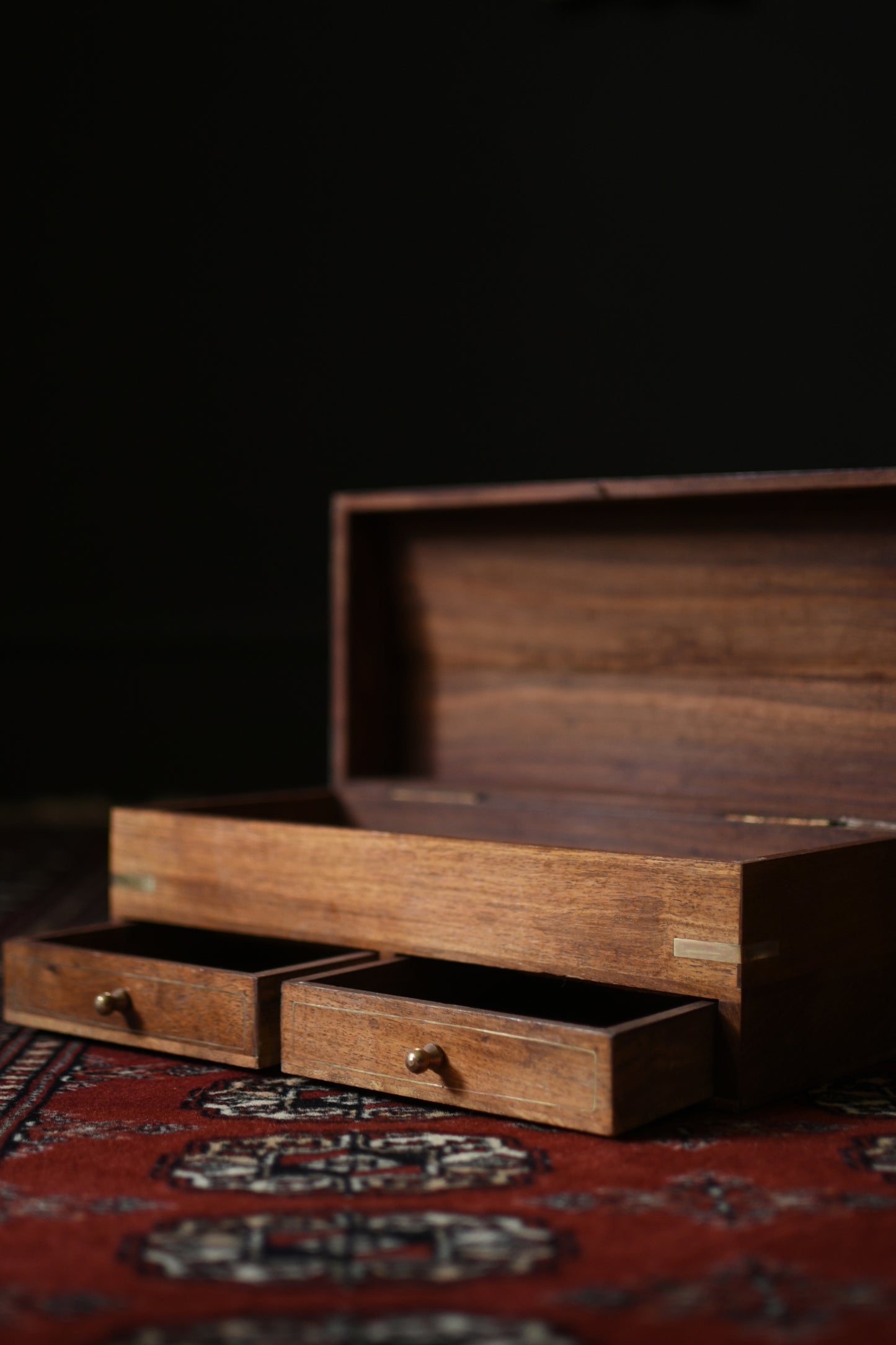 Vintage Chest With Two Drawers & Brass Detailing