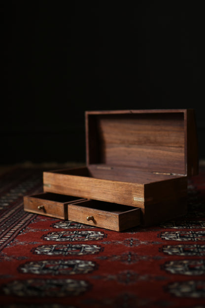 Vintage Chest With Two Drawers & Brass Detailing