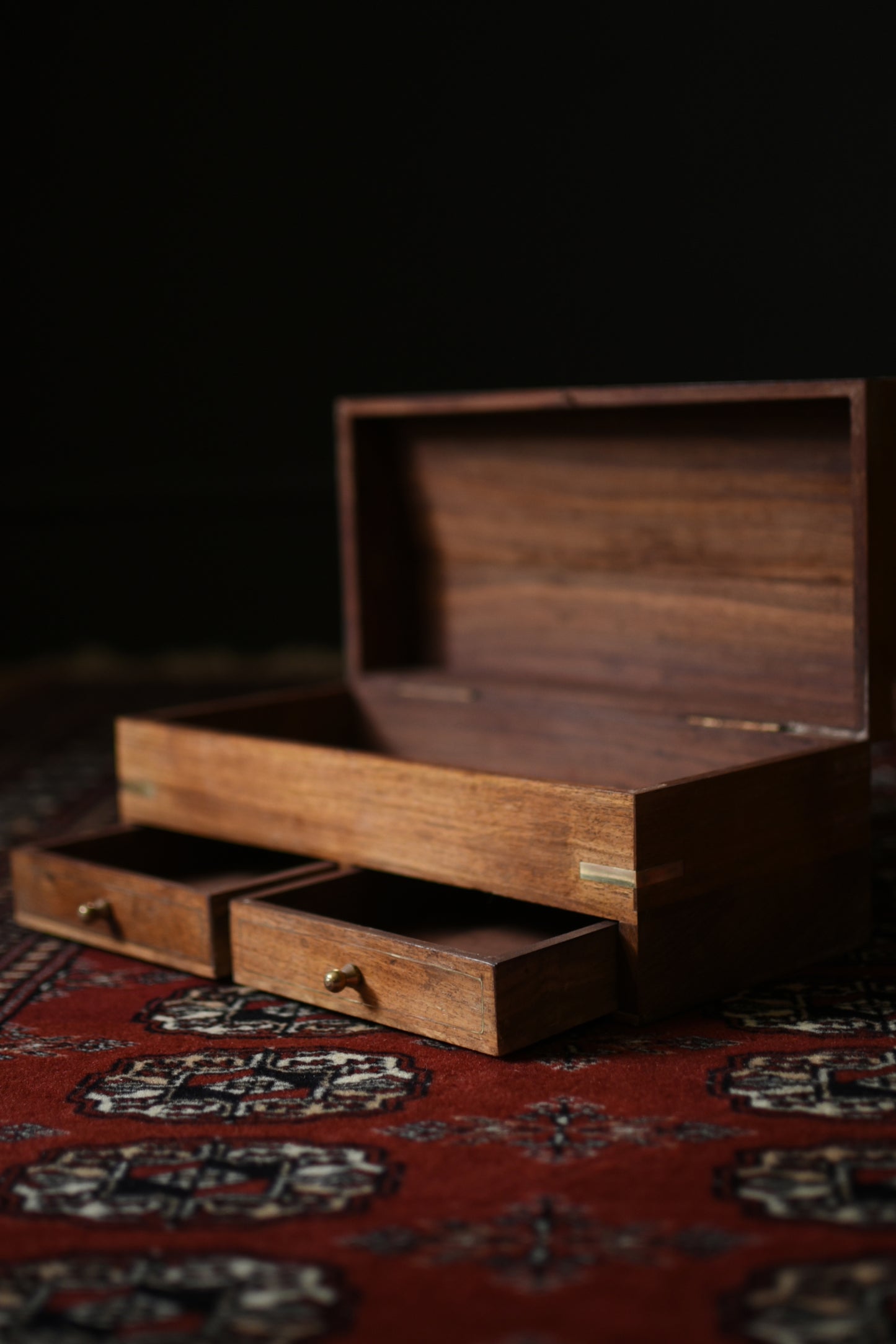 Vintage Chest With Two Drawers & Brass Detailing