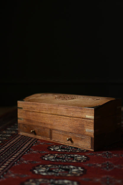 Vintage Chest With Two Drawers & Brass Detailing