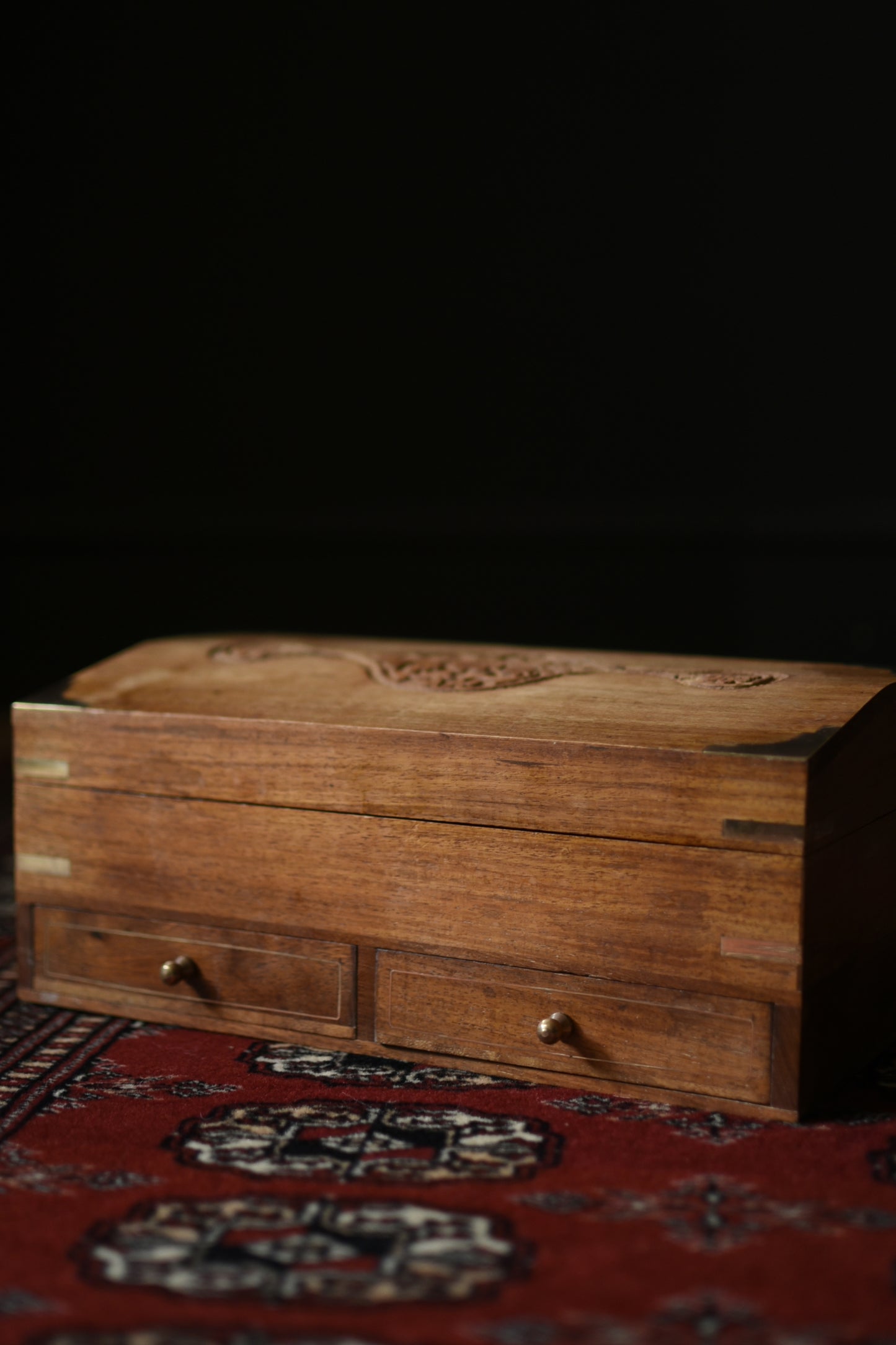 Vintage Chest With Two Drawers & Brass Detailing