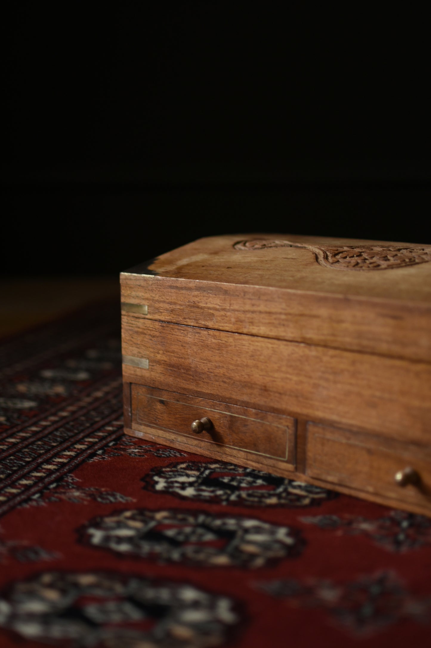 Vintage Chest With Two Drawers & Brass Detailing