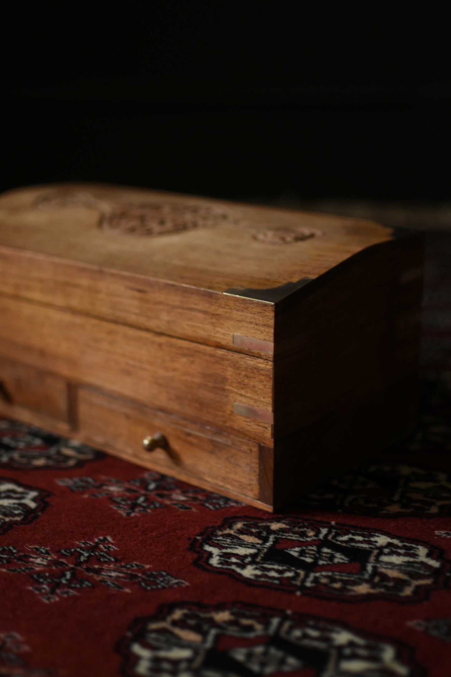 Vintage Chest With Two Drawers & Brass Detailing