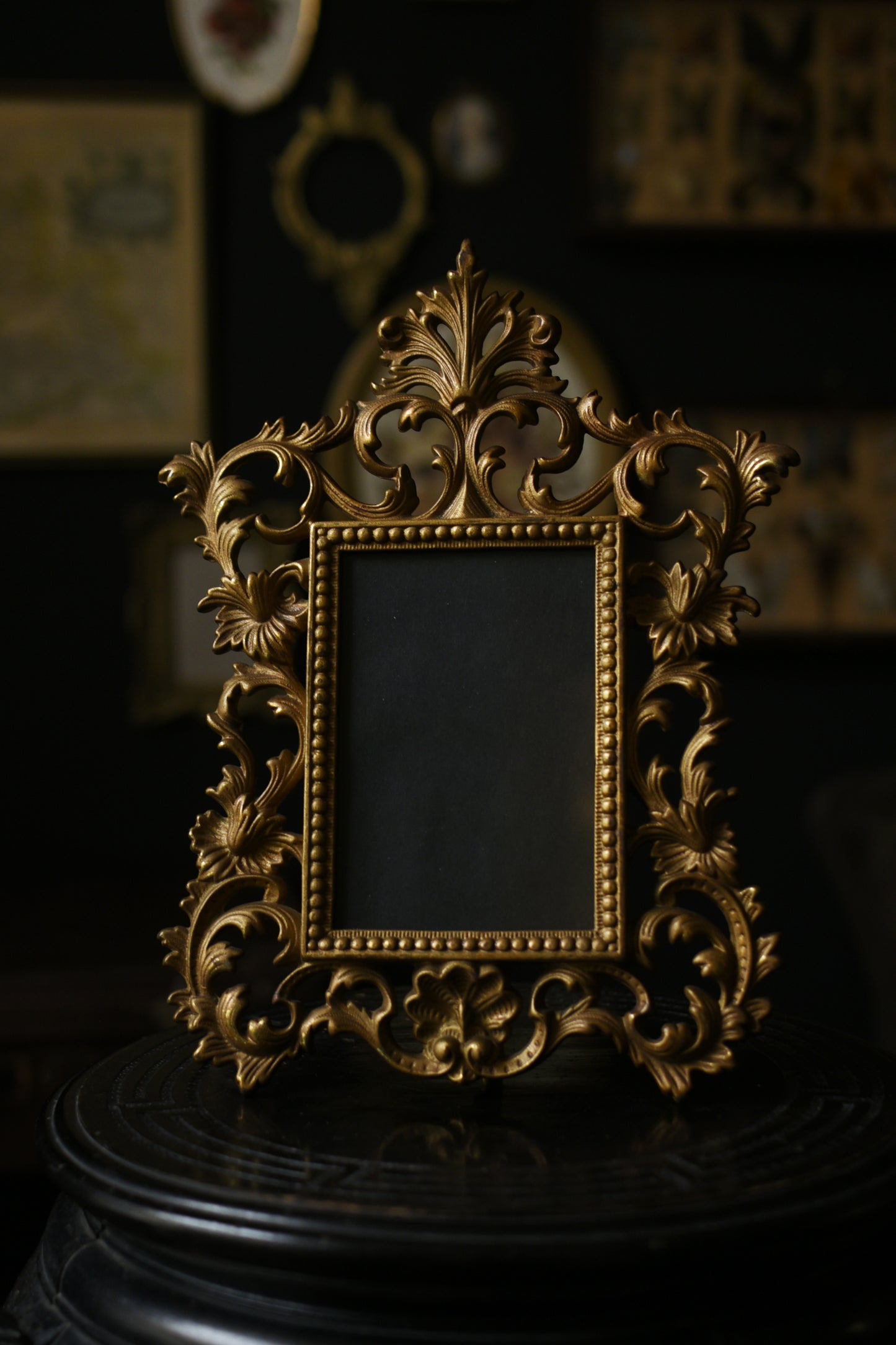 Antique Baroque Style Desk Standing Picture Frame