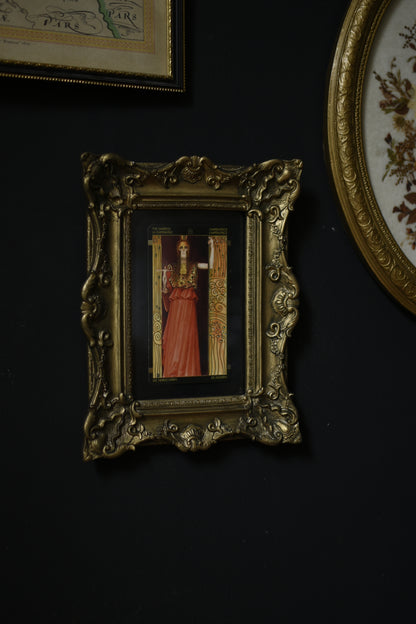 Gustav klimt Gold Foiled Tarot Art in Ornate Gold Frame (1)