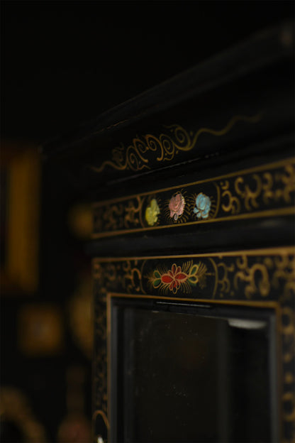 Hexagonal Asian Viewing/Curiosity Cabinet