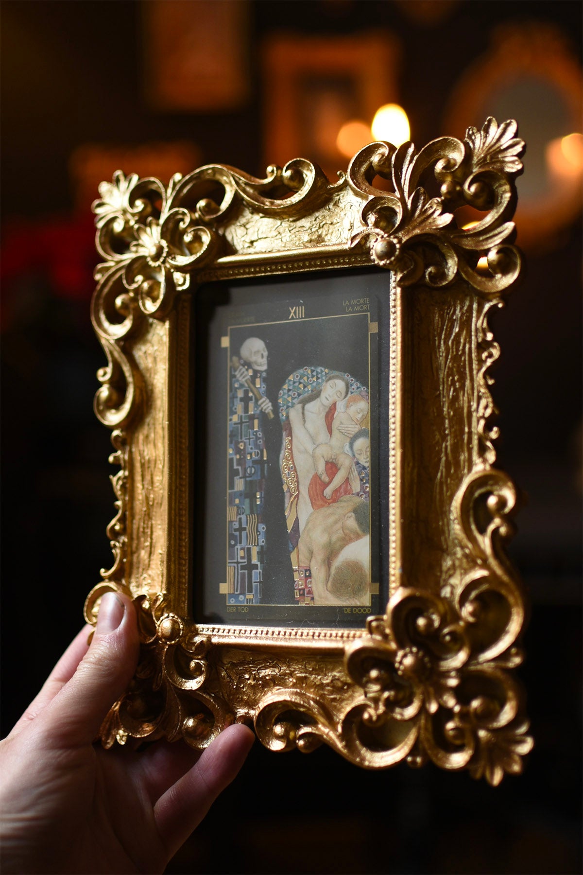 Framed Gustav Klimt Tarot Card, Death