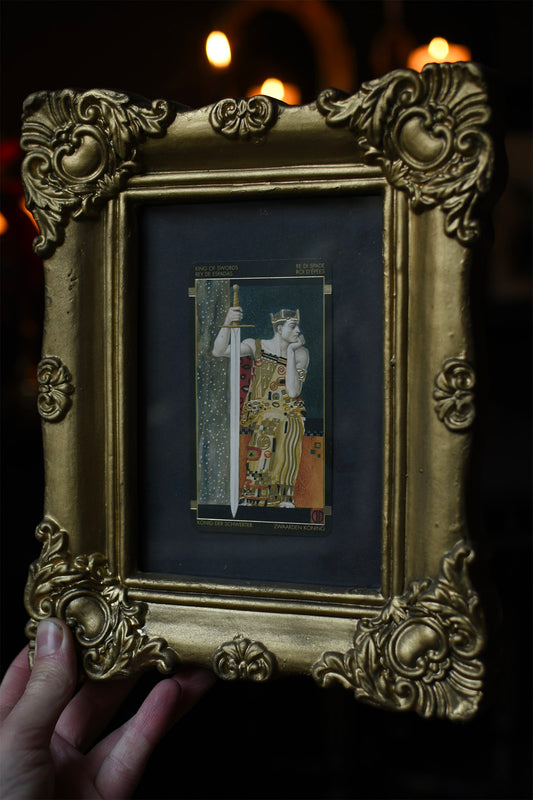 Framed Gustav Klimt Tarot Card, King Of Swords