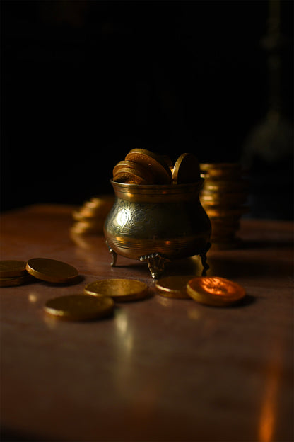 Small Decorative Brass Cauldron