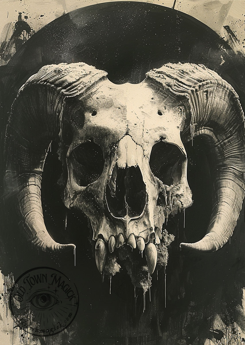 Ram Skull Occult Wall Art Print