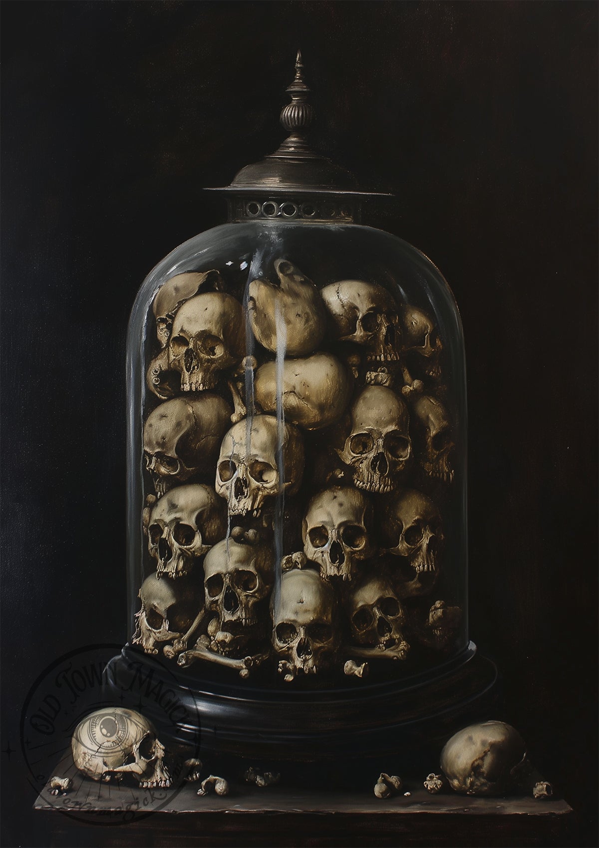 Skulls In Belljar 2 Wall Art Print