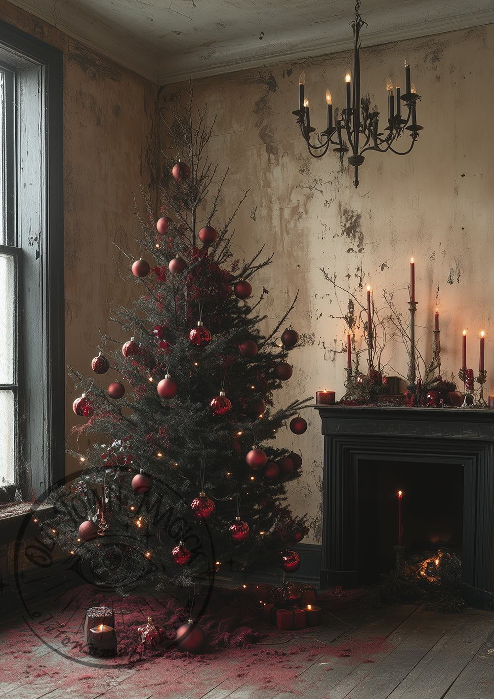 Sombre Christmas In Red