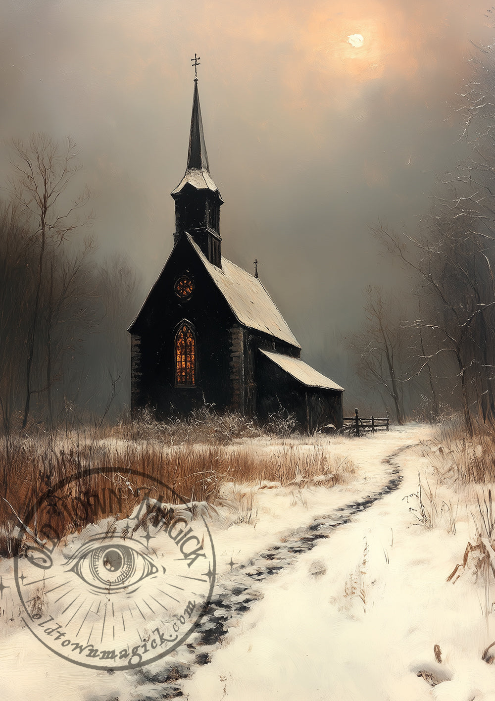 Sombre Church In The Snow 2