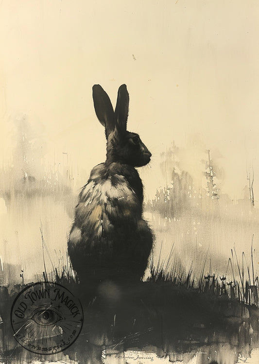 Vintage Hare 2 Wall Art Print