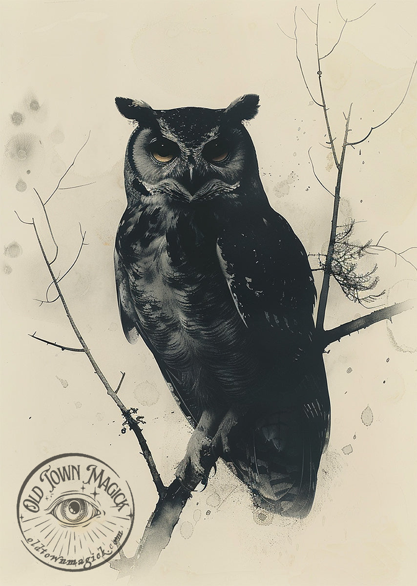 Vintage Owl Wall Art Print