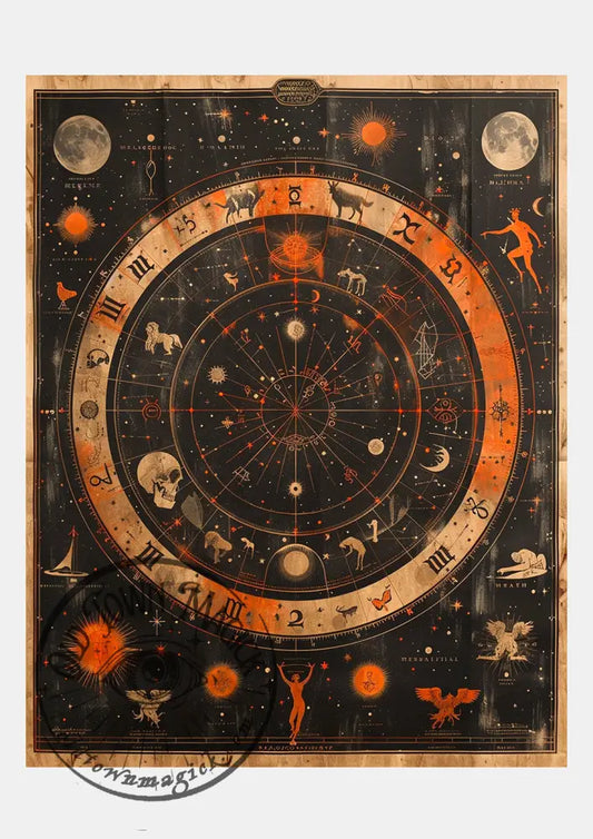 ’Astrology Chart’ Occult Esoteric Wall Art Print