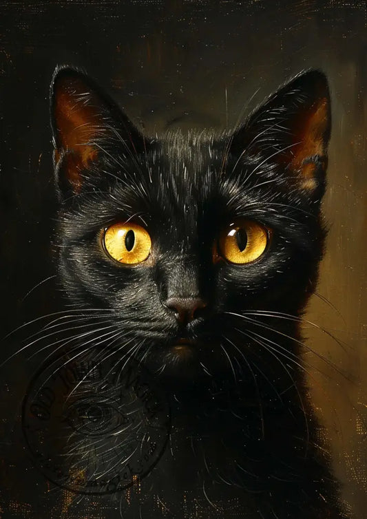 Black Feline Cat Occult Esoteric Wall Art Print