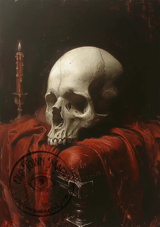 It Flowed Red Occult Esoteric Skull Wall Art Print