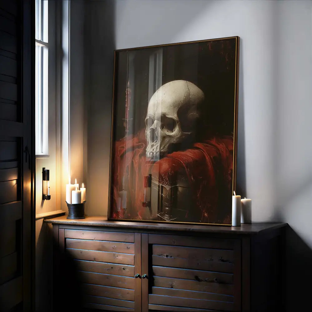 It Flowed Red Occult Esoteric Skull Wall Art Print