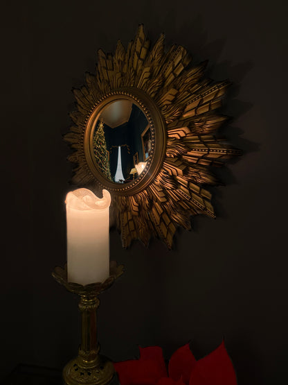 Vintage Convex Sunburst Mirror