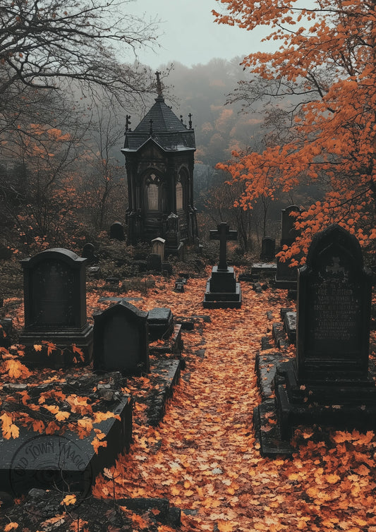 Autumnal Graveyard Wall Art Print